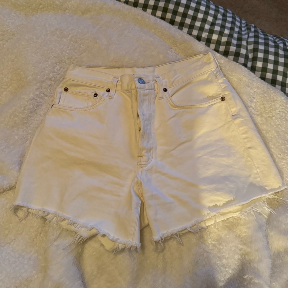 Agolde Parker long denim shorts
